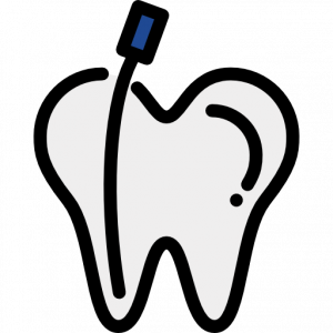 Endodontic file in a tooth